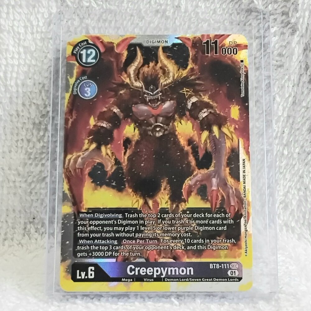 Mint Creepymon Digimon Holo Card BT8-111 SECR by Bandai!!